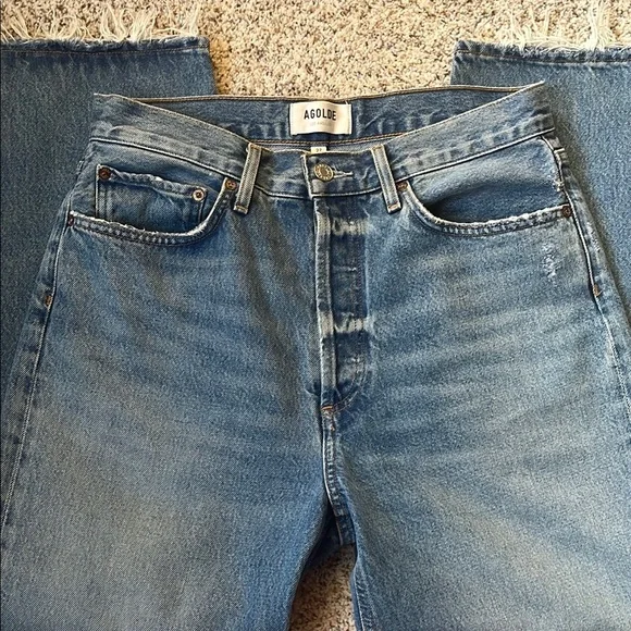 Agolde 90’s Crop Mid Rise Straight Jeans - Picture 2 of 6
